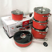 Набір посуду 10 предметів ASTRA A-2510, набір каструль з антипригарним покриттям, гарні каструлі. Зображення №5 Набір посуду 10 предметів ASTRA A-2510, набір каструль з антипригарним покриттям, гарні каструлі. Зображення №5