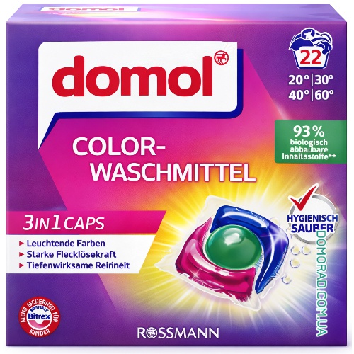 Domol Капсули для прання COLOR 22шт. Domol Капсули для прання COLOR 22шт.