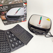 Сендвичница вафельница гриль орешница 5в1 Adler AD 3040 1200Вт. Изображение №2