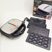 Сендвичница вафельница гриль орешница 5в1 Adler AD 3040 1200Вт. Изображение №5