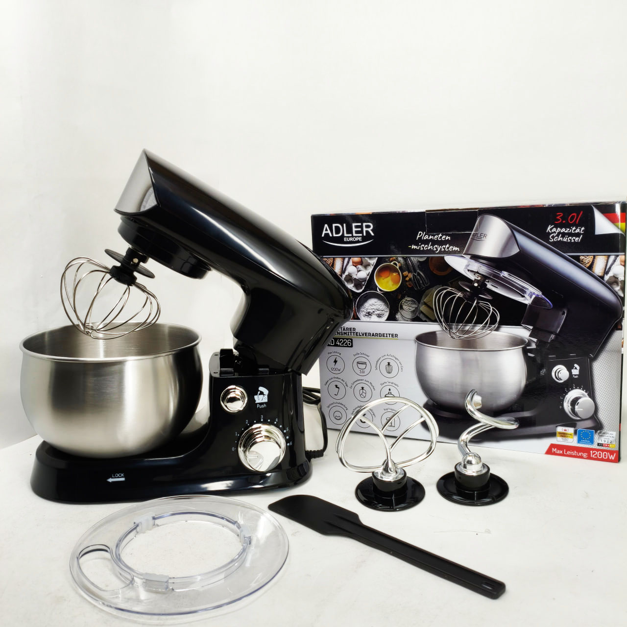 Кухонный комбайн ADLER AD 4226B POLAND 1200W 3L тестомес миксер планетарный Кухонный комбайн ADLER AD 4226B POLAND 1200W 3L тестомес миксер планетарный