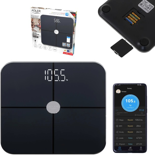Весы напольные Adler AD 8187 Smart Black Весы напольные Adler AD 8187 Smart Black