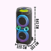 Портативна акустична колонка ZXX-9900 з 2 мікрофонами динаміки 2х10 дюймів. Зображення №3