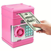 Электронная копилка сейф банкомат для детей с PIN-кодом, автоматический прием банкнот и монет Pink. Зображення №2 Электронная копилка сейф банкомат для детей с PIN-кодом, автоматический прием банкнот и монет Pink. Зображення №2