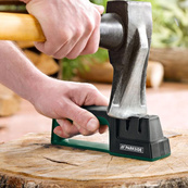 Точилка для ножей и топор Parkside PAMS 2 A1, алмазное покрытие две направляющие эргономичная нескользящая ручка. Изображение №7