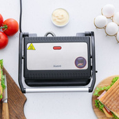 Профессиональная сендвичница Magio MG-364 с антипригарным покрытием и индикатором нагрева. Изображение №4