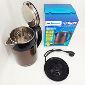 Электрочайник-термос металлический SeaBreeze SB-0201, стильный электрический чайник, бесшумный чайник. Изображение №2 Электрочайник-термос металлический SeaBreeze SB-0201, стильный электрический чайник, бесшумный чайник. Изображение №2