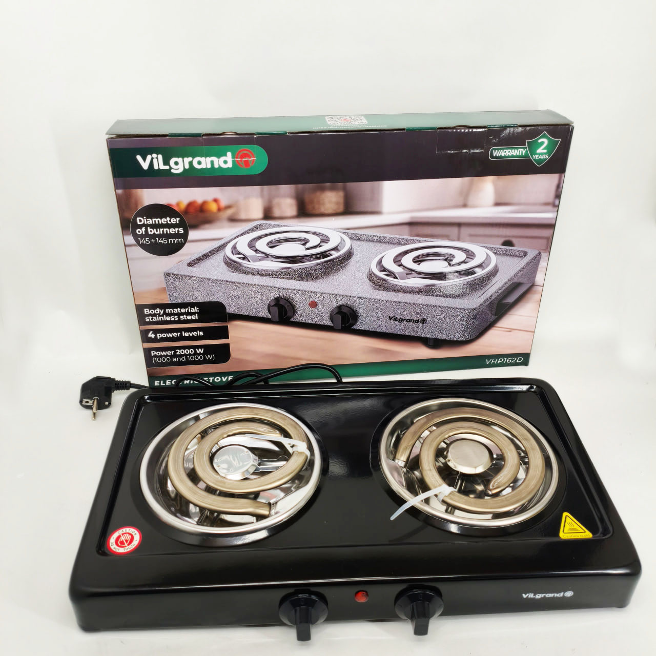 Електроплита Vilgrand VHP162D BLACK 2000Вт Електроплита Vilgrand VHP162D BLACK 2000Вт