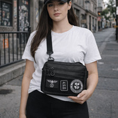 Тактична сумка для патчів Cordura 600D — 5 кишень, месенджер чорний з тканини. Зображення №4