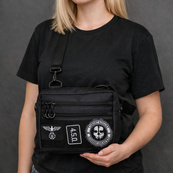 Тактична сумка для патчів Cordura 600D — 5 кишень, месенджер чорний з тканини. Зображення №7
