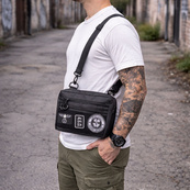 Тактична сумка для патчів Cordura 600D — 5 кишень, месенджер чорний з тканини. Зображення №11