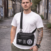 Тактична сумка для патчів Cordura 600D — 5 кишень, месенджер чорний з тканини. Зображення №12