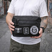 Тактична сумка для патчів Cordura 600D — 5 кишень, месенджер чорний з тканини. Зображення №13
