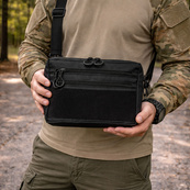 Тактична сумка для патчів Cordura 600D — 5 кишень, месенджер чорний з тканини. Зображення №15