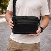 Тактична сумка для патчів Cordura 600D — 5 кишень, месенджер чорний з тканини. Зображення №16