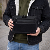 Тактична сумка для патчів Cordura 600D — 5 кишень, месенджер чорний з тканини. Зображення №17