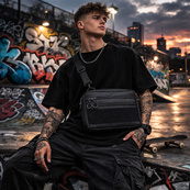Тактична сумка для патчів Cordura 600D — 5 кишень, месенджер чорний з тканини. Зображення №22