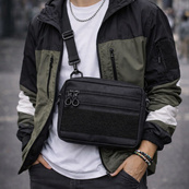 Тактична сумка для патчів Cordura 600D — 5 кишень, месенджер чорний з тканини. Зображення №23