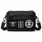 Тактична сумка для патчів Cordura 600D — 5 кишень, месенджер чорний з тканини. Зображення №26