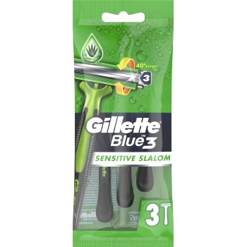 Бритви одноразові чоловічі Gillette Blue 3 Sensitive Slalom 3 шт Бритви одноразові чоловічі Gillette Blue 3 Sensitive Slalom 3 шт