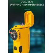 Багатофункціональний армійський ліхтар D50-SMD - індикація заряду, запальничка. Колір: жовтий. Зображення №4