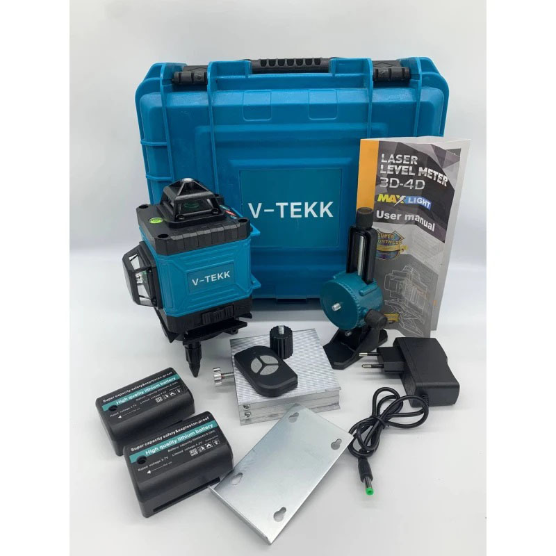 Лазерний рівень 4D16 в кейсі з двома акумуляторами Лазерний рівень 4D16 в кейсі з двома акумуляторами