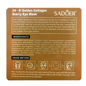 Патчі під очі зволожувальні Sadoer 24К Golden Collagen Starry Sky, 60 шт.. Изображение №4