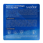 Патчи під очі зволожувальні Sadoer Hyaluronic Acid Collagen з колагеном, 60 шт.. Зображення №4