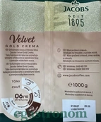 Кава крема (зерно) Якобс Велвет Jacobs Velvet gold crema 1kg 4шт/ящ. Изображение №2