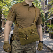 Тактическая сумка через плечо с панелью для патчей Cordura койот. Изображение №16