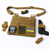 Тактическая сумка через плечо с панелью для патчей Cordura койот. Изображение №34