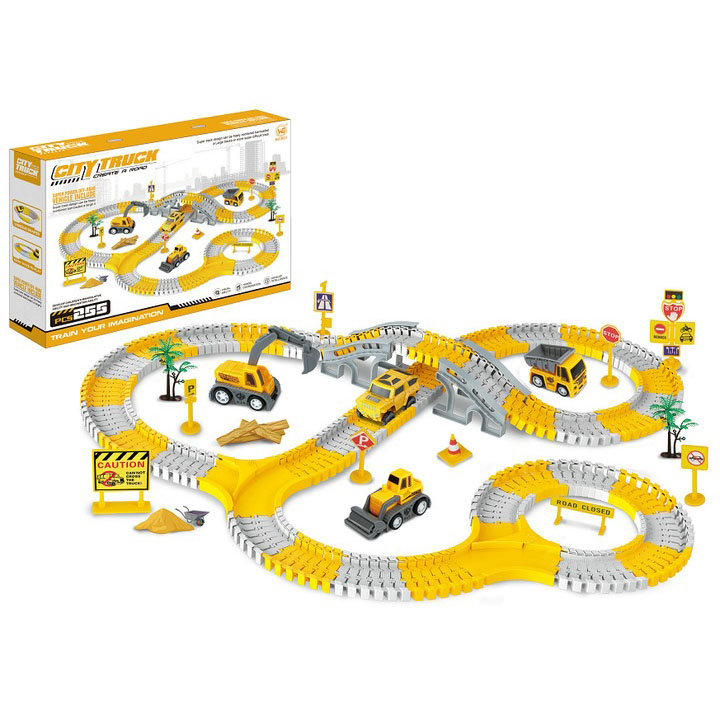 Автомобільний трек ремонт дороги ігровий набір із 345 деталей з технікою Автомобільний трек ремонт дороги ігровий набір із 345 деталей з технікою