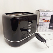 Тостер Adler AD 3224 7 рівнів обсмажування решітка для булочок 850Вт Black. Зображення №4