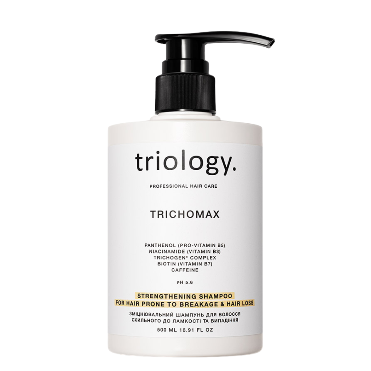 Шампунь проти випадіння і ламкості волосся Triology Trichomax з біотином 500 мл Шампунь проти випадіння і ламкості волосся Triology Trichomax з біотином 500 мл