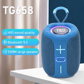 Портативна Bluetooth колонка TG658 8W з RGB підсвічуванням, акумуляторна переносна колонка. Колір: синій. Зображення №3