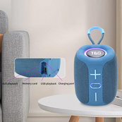 Портативна Bluetooth колонка TG658 8W з RGB підсвічуванням, акумуляторна переносна колонка. Колір: синій. Зображення №5