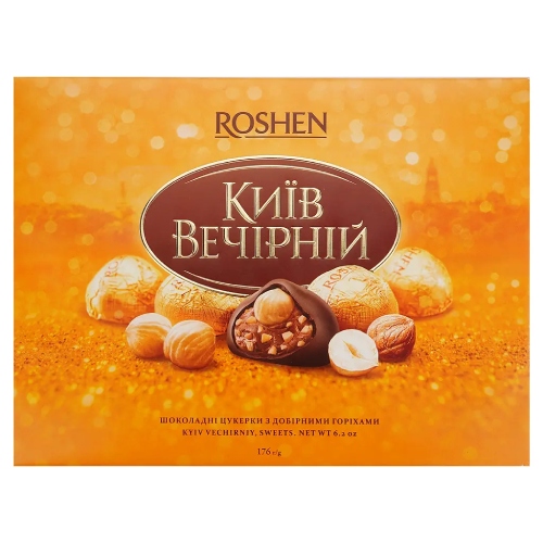 Цукерки шоколадні Roshen Київ вечірній 176 г (616013) Цукерки шоколадні Roshen Київ вечірній 176 г (616013)