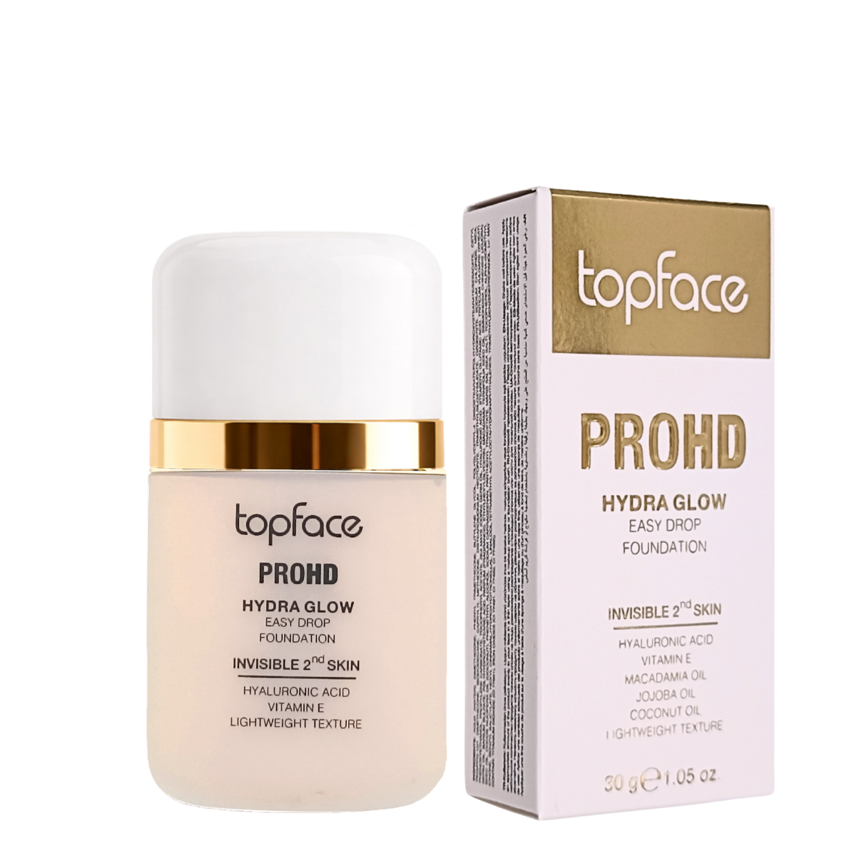 Тональна основа Topface PROHD Hydra Glow Easy Drop рідка, 30 мл (PT477), 01 Alabaster Слонова кістка Тональна основа Topface PROHD Hydra Glow Easy Drop рідка, 30 мл (PT477), 01 Alabaster Слонова кістка
