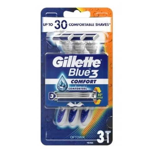 Станки одноразові Gillette Blue 3 Comfort для чоловіків 3 шт. (89695) Станки одноразові Gillette Blue 3 Comfort для чоловіків 3 шт. (89695)