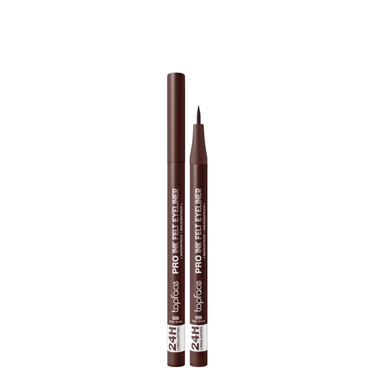 Рідка підводка-фломастер для очей TopFace Pro Ink (PT619), 02 Bitter Brown Коричнева Рідка підводка-фломастер для очей TopFace Pro Ink (PT619), 02 Bitter Brown Коричнева
