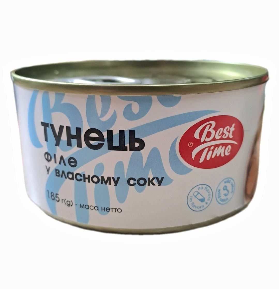 Тунець філе у власному соці Best Time 185 г Тунець філе у власному соці Best Time 185 г