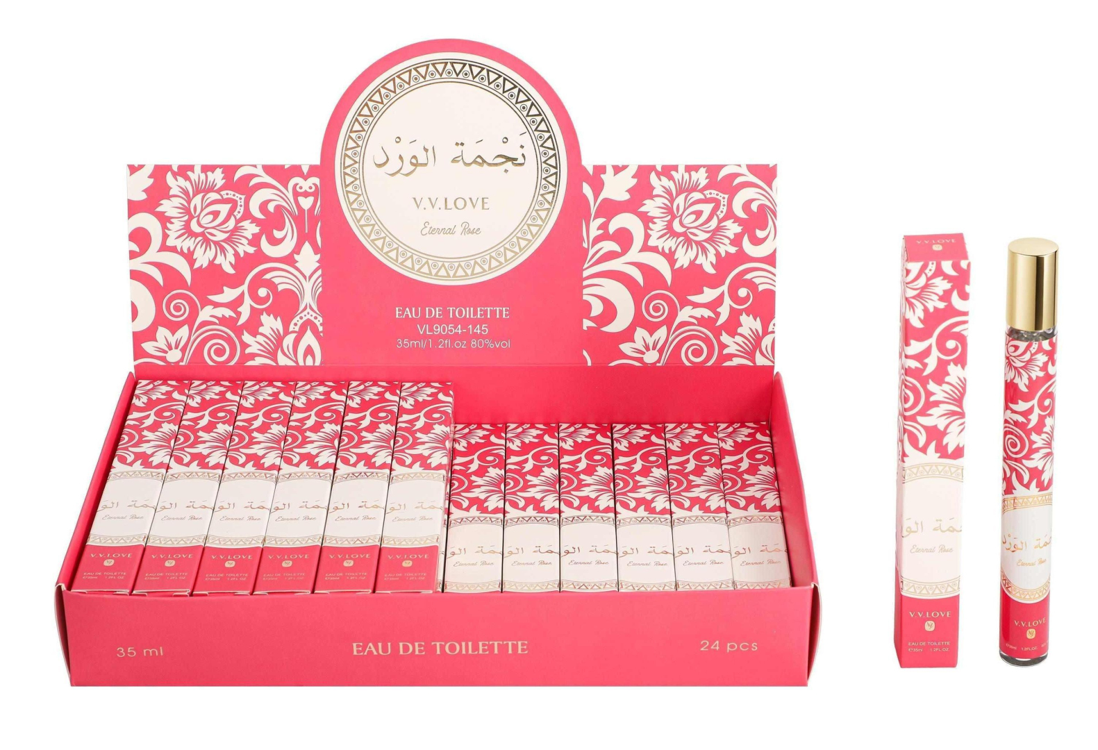 Туалетна вода V.V.Love Eternal Rose у форматі ролера 35 мл - аромат троянди VL9054-145 Туалетна вода V.V.Love Eternal Rose у форматі ролера 35 мл - аромат троянди VL9054-145