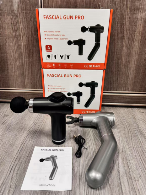 Масажний пістолет Fascial Gun Pro GB-858 з подовженою ручкою 9 швидкостей 4 насадки Масажний пістолет Fascial Gun Pro GB-858 з подовженою ручкою 9 швидкостей 4 насадки