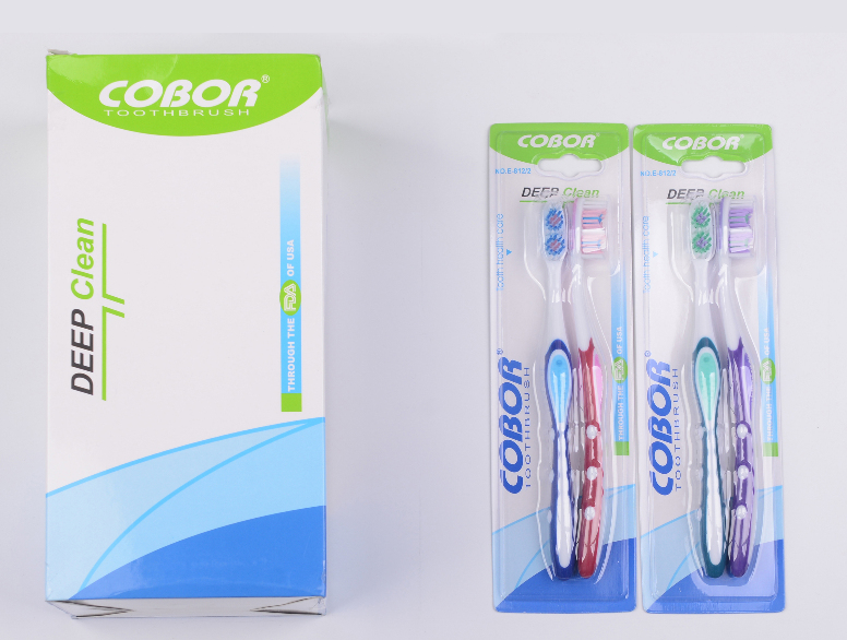 Зубна щітка COBOR Deep Clean для дорослих - набір 2 шт, м'яка щетина Зубна щітка COBOR Deep Clean для дорослих - набір 2 шт, м'яка щетина