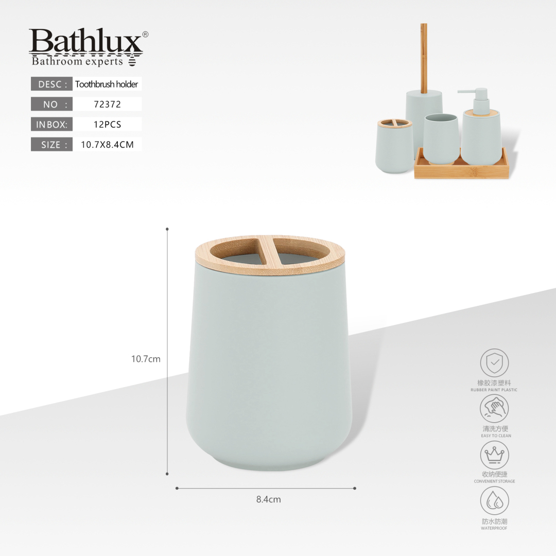 Підставка для зубних щіток Bathlux із бамбуковою кришкою м'ятна 10.7x8.4 см 72372 Підставка для зубних щіток Bathlux із бамбуковою кришкою м'ятна 10.7x8.4 см 72372