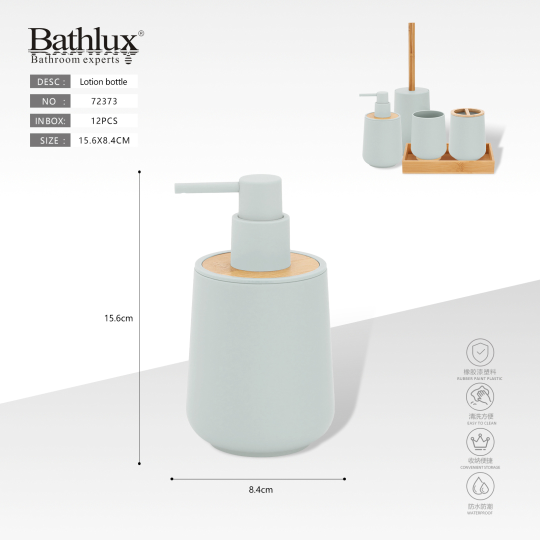 Дозатор для мила Bathlux 72373 блакитний пластик з бамбуком 15.6x8.4 см Дозатор для мила Bathlux 72373 блакитний пластик з бамбуком 15.6x8.4 см