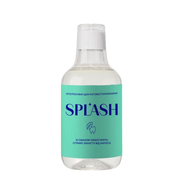 Ополіскувач для порожнини рота проти карієсу Splash смак м'яти, 300 мл Ополіскувач для порожнини рота проти карієсу Splash смак м'яти, 300 мл