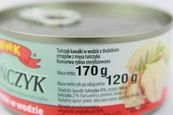 Тунець шматочками у власному соці МК МК Tunczyk kawalki we własnym soku 120/170g. Изображение №2