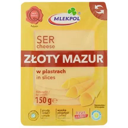 Сыр нарезка злотый мазур Млекпол Mlekpol zloty mazur 150g Сыр нарезка злотый мазур Млекпол Mlekpol zloty mazur 150g