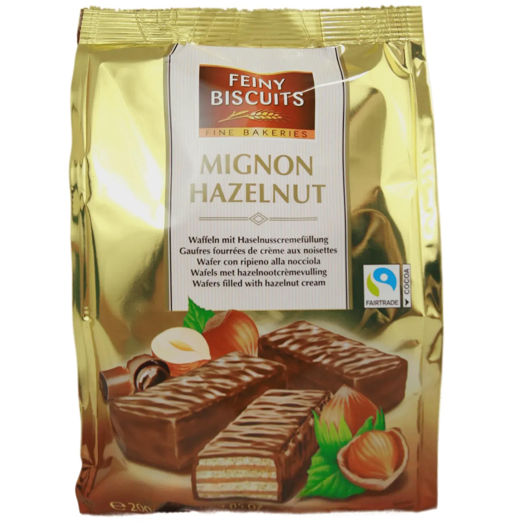 Вафлі в шоколаді з горіховим кремом Фейні Бісквітс Feiny Biscuits 200g Вафлі в шоколаді з горіховим кремом Фейні Бісквітс Feiny Biscuits 200g